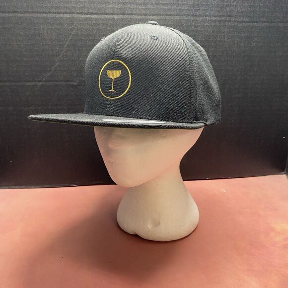 Yupoong Snapback The Classics Black Cocktail Adjustable Baseball Cap Hat OSFM - Picture 1 of 12